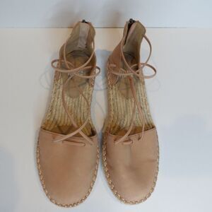 Eileen Fisher Lee Espadrille Flat Suede Leather Sandals Shoes size 6.5